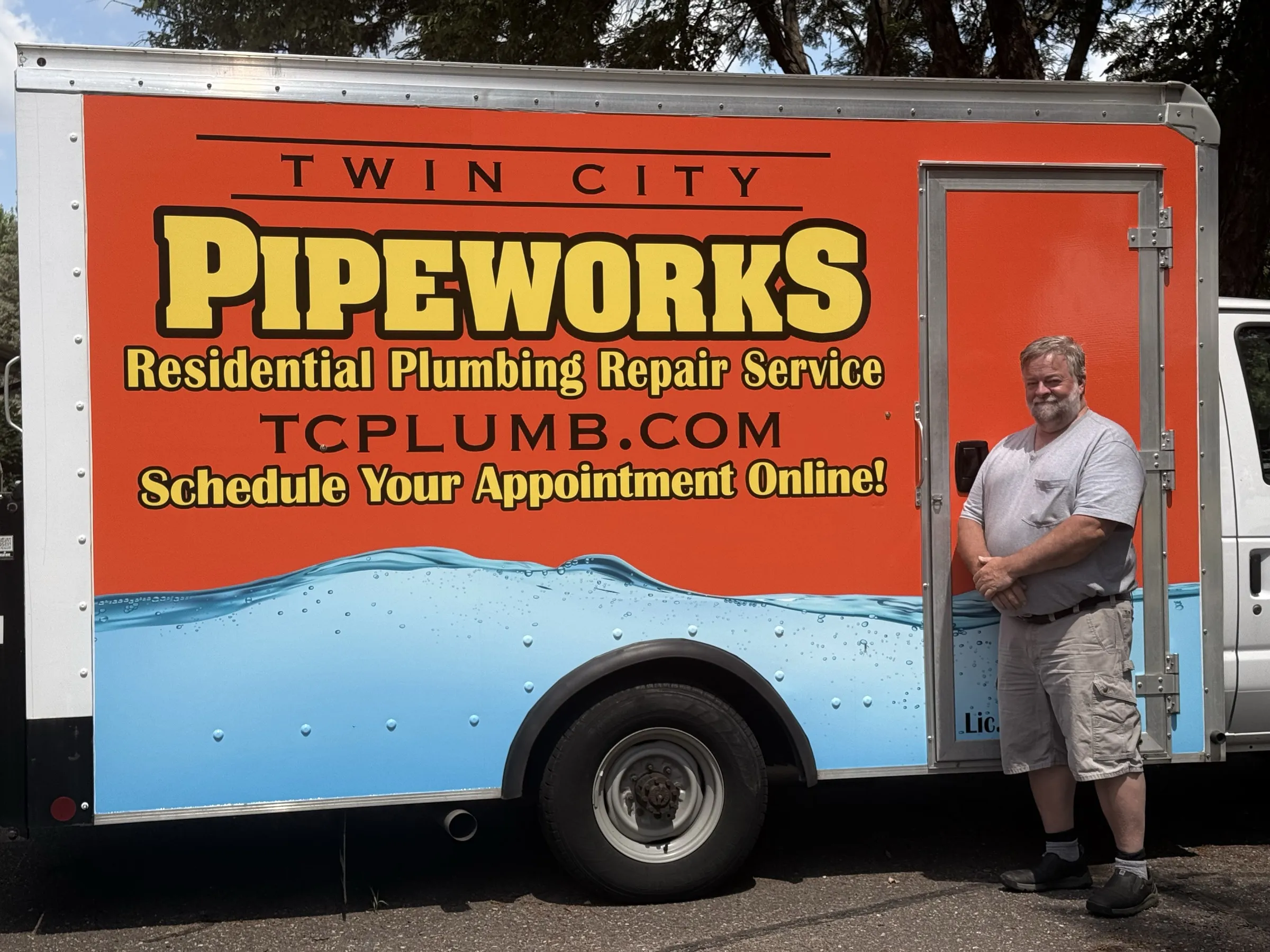 Owner Dave Kerr beside the Twin City Pipeworks service truck